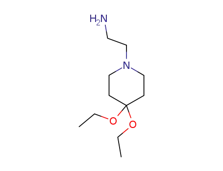 Molecular Structure of 141529-06-8 (1-Piperidineethanamine,4,4-diethoxy-(9CI))