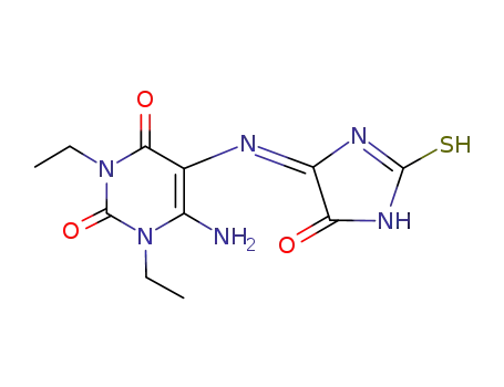 6-Amino-1,3-diethyl-5-[2-mercapto-5-oxo-1,5-dihydro-imidazol-(4E)-ylideneamino]-1H-pyrimidine-2,4-dione