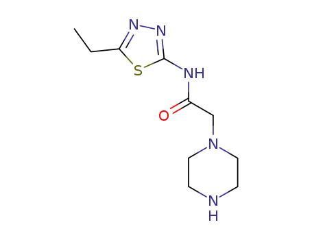 Molecular Structure of 141400-73-9 (2-[4-(5-ethyl-1,3,4-thiadiazol-2-yl)piperazin-1-yl]acetamide)