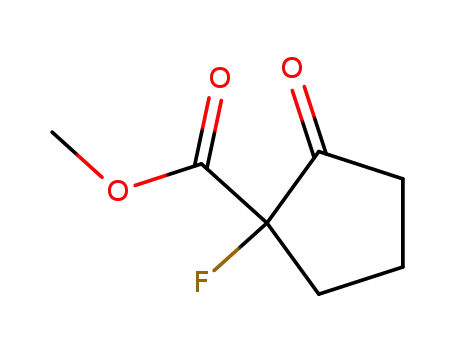 Molecular Structure of 141420-01-1 (Cyclopentanecarboxylic acid, 1-fluoro-2-oxo-, methyl ester (9CI))