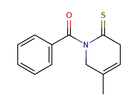 Molecular Structure of 13250-44-7 (2(1H)-Pyridinethione,  1-benzoyl-3,6-dihydro-5-methyl-  (7CI,8CI))