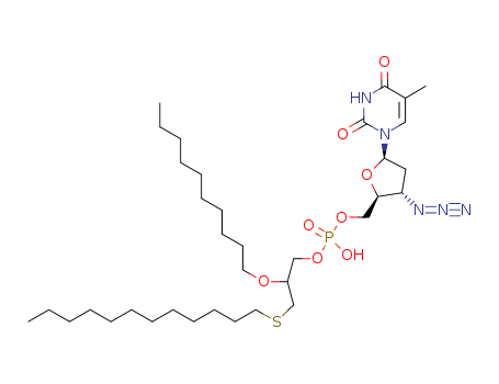 [(2S,3S,5R)-3-azido-5-(5-methyl-2,4-dioxopyrimidin-1-yl)oxolan-2-yl]methyl(2-decoxy-3-dodecylsulfanylpropyl) hydrogen phosphate
