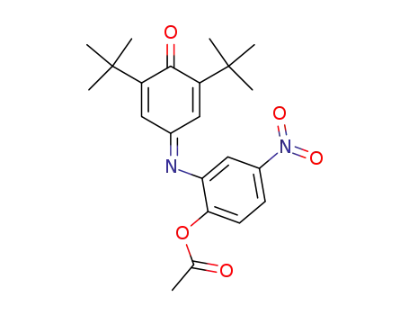 Molecular Structure of 132669-08-0 (2-[(3,5-ditert-butyl-4-oxo-2,5-cyclohexadien-1-ylidene)amino]-4-nitrophenyl acetate)