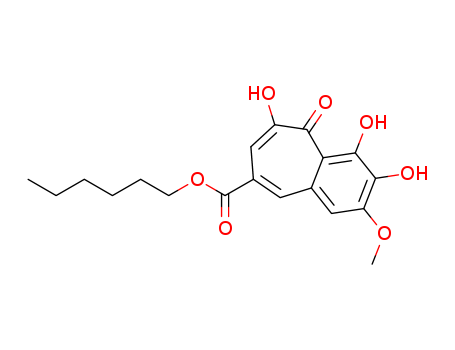 5H-Benzocycloheptene-8-carboxylic acid, 3,4,6-trihydroxy-2-methoxy-5-oxo-, hexyl ester