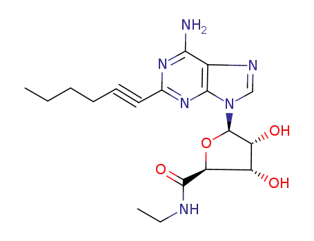 Molecular Structure of 141018-30-6 (2-HEXYNYL-5'-N-ETHYLCARBOXAMIDOADANOSINE)