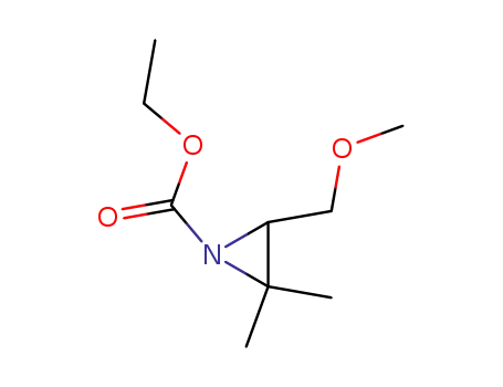 Molecular Structure of 141538-87-6 (1-Aziridinecarboxylic  acid,  3-(methoxymethyl)-2,2-dimethyl-,  ethyl  ester)