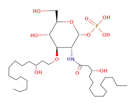 Molecular Structure of 132760-25-9 (2-deoxy-2-(3-hydroxytetradecanamido)-3-O-(3-hydroxytetradecanyl)glucopyranosyl dihydrogen phosphate)