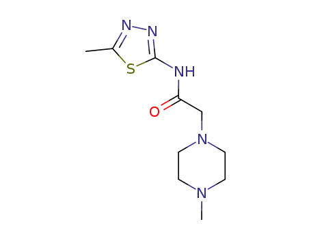 Molecular Structure of 141400-68-2 (2-[2-methyl-4-(5-methyl-1,3,4-thiadiazol-2-yl)piperazin-1-yl]acetamide)