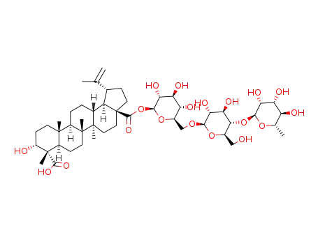 Molecular Structure of 126594-50-1 (Lup-20(29)-ene-23,28-dioicacid, 3-hydroxy-, 28-(O-6-deoxy-a-L-mannopyranosyl-(1®4)-O-b-D-glucopyranosyl-(1®6)-b-D-glucopyranosyl) ester, (3a,4a)-)