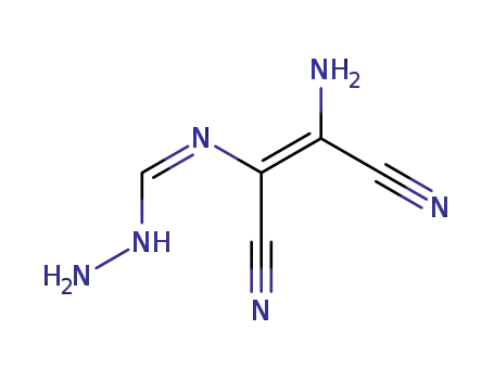 Molecular Structure of 141563-05-5 (Methanimidic  acid,  N-(2-amino-1,2-dicyanoethenyl)-,  hydrazide,  (Z,Z)-  (9CI))