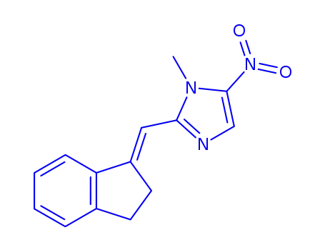 Molecular Structure of 141363-21-5 (2-[(E)-2,3-dihydro-1H-inden-1-ylidenemethyl]-1-methyl-5-nitro-1H-imidazole)
