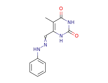 Molecular Structure of 14161-08-1 (5-methyl-6-[(2-phenylhydrazinylidene)methyl]pyrimidine-2,4(1H,3H)-dione)