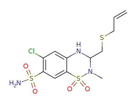 2H-1,2,4-Benzothiadiazine-7-sulfonamide,6-chloro-3,4-dihydro-2-methyl-3-[(2-propen-1-ylthio)methyl]-, 1,1-dioxide cas  5611-64-3