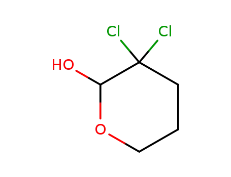 Molecular Structure of 76043-70-4 (3,3-DICHLORO-2-HYDROXYTETRAHYDROPYRAN, 99+%)