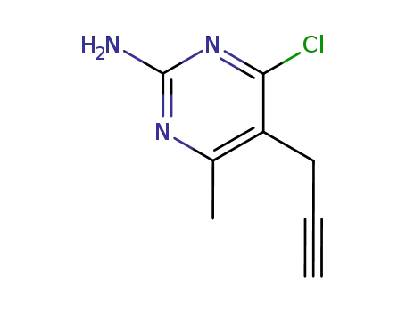 Molecular Structure of 132938-37-5 (4-Chloro-6-methyl-5-(2-propynyl)-2-pyrimidinamine)