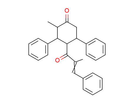 Molecular Structure of 14271-40-0 (2-methyl-4-[(2E)-2-methyl-3-phenylprop-2-enoyl]-3,5-diphenylcyclohexanone)