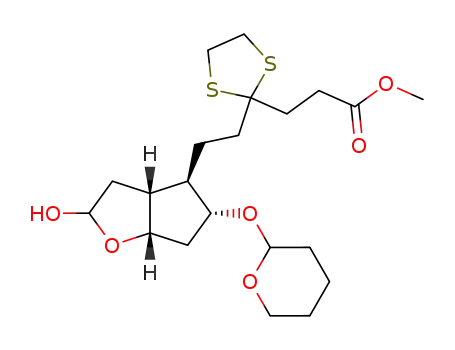 3-(2-{2-[(3aR,4R,5R,6aS)-2-Hydroxy-5-(tetrahydro-pyran-2-yloxy)-hexahydro-cyclopenta[b]furan-4-yl]-ethyl}-[1,3]dithiolan-2-yl)-propionic acid methyl ester