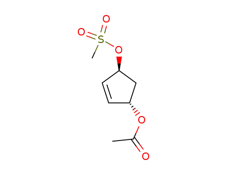 Molecular Structure of 177566-45-9 ((1S,4S)-1-acetoxy-4-methanesulfonyloxy-cyclopent-2-ene)