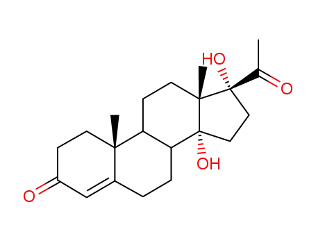 Molecular Structure of 14226-13-2 (14,17-Dihydroxypregn-4-ene-3,20-dione)