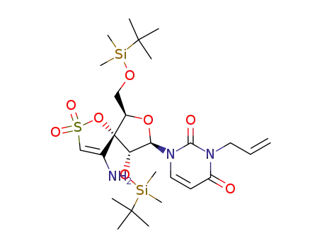 1-[(6R,8R,9R)-4-amino-9-{[tert-butyl(dimethyl)silyl]oxy}-6-({[tert-butyl(dimethyl)silyl]oxy}methyl)-2,2-dioxido-1,7-dioxa-2-thiaspiro[4.4]non-3-en-8-yl]-3-(prop-2-en-1-yl)pyrimidine-2,4(1H,3H)-dione