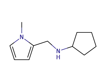 Molecular Structure of 142920-57-8 (N-((1-METHYL-1H-PYRROL-2-YL)METHYL)CYCLOPENTANAMINE)