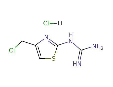 Molecular Structure of 84545-70-0 (N-((4-Chloromethyl)-2-thiozolyl)guanidine hydrochloride)