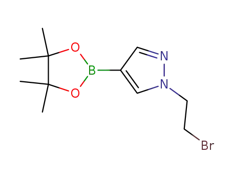 Molecular Structure of 1111269-34-1 (1-(2-bromoethyl)-4-(4,4,5,5-tetramethyl-1,3,2-dioxaborolan-2-yl)-1H-pyrazole)
