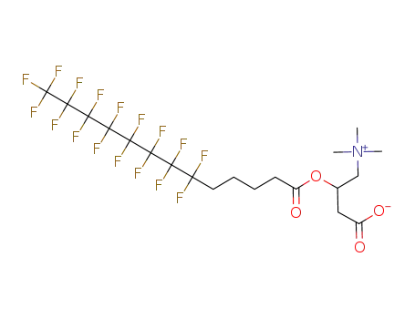 Molecular Structure of 142674-36-0 (3-[(6,6,7,7,8,8,9,9,10,10,11,11,12,12,13,13,13-heptadecafluorotridecanoyl)oxy]-4-(trimethylammonio)butanoate)