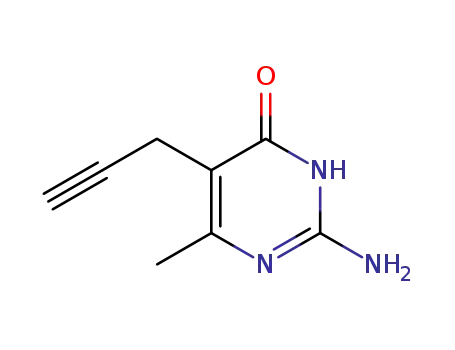 Molecular Structure of 81887-01-6 (4-Methyl-6-hydroxy-5-(2-propynyl)-2-pyrimidinamine)
