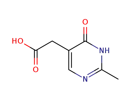 Molecular Structure of 5267-04-9 ((2-methyl-6-oxo-1,6-dihydro-5-pyrimidinyl)acetic acid(SALTDATA: FREE))