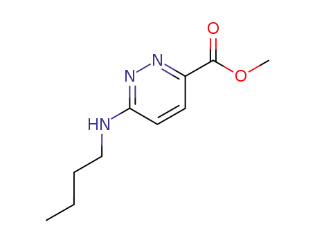 Molecular Structure of 142054-67-9 (3-Pyridazinecarboxylic acid, 6-(butylamino)-, methyl ester)