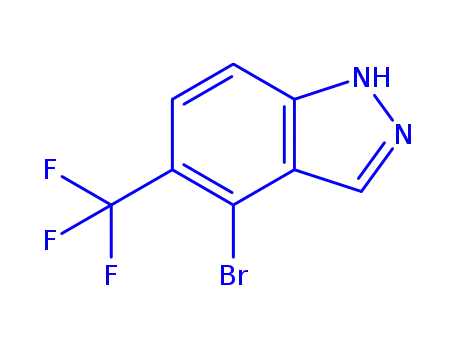 Molecular Structure of 1428234-73-4 (4-bromo-5-(trifluoromethyl)-1H-indazole)