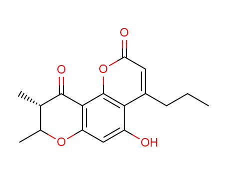 Molecular Structure of 685844-44-4 (5-hydroxy-8,9-dimethyl-4-propyl-8,9-dihydro-pyrano[2,3-<i>f</i>]chromene-2,10-dione)