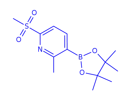 Molecular Structure of 1420297-13-7 (2-methyl-3-(4,4,5,5-tetramethyl-1,3,2-dioxaborolan-2-yl)-6-(methylsulfonyl)pyridine)
