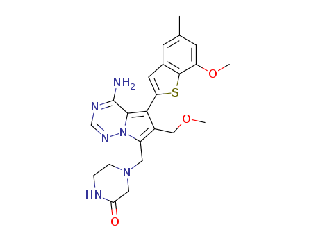 4-{[4-amino-6-(methoxymethyl)-5-(7-methoxy-5-methyl-1-benzothiophen-2-yl)pyrrolo[2,1-f][1,2,4]triazin-7-yl]methyl}piperazin-2-one
