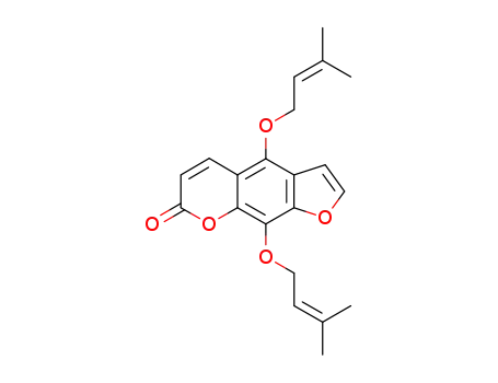 Molecular Structure of 14348-21-1 (4,9-Bis[(3-methyl-2-buten-1-yl)oxy]-7H-furo[3,2-g][1]benzopyran-7-one)