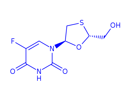 cis 5-Fluoro-1-[2-(hydroxymethyl)-1,3-oxathiolan-5-yl]-2,4(1H,3H)- pyrimidinedione
