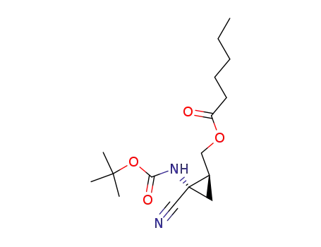 (1S,2S)-(+)-1-<N-(tert-butoxycarbonyl)amino>-2-<(hexanoyloxy)methyl>cyclopropane-1-carbonitrile