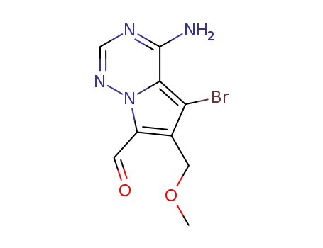 Molecular Structure of 1443531-66-5 (4-amino-5-bromo-6-(methoxymethyl)pyrrolo[2,1-f][1,2,4]triazine-7-carbaldehyde)