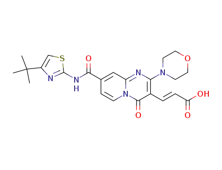 (E)-3-[8-({[4-(tert-Butyl)-1,3-thiazol-2-yl]amino}carbonyl)-2-morpholino-4-oxo-4H-pyrido[1,2-a]pyrimidin-3-yl]-2-propenoic acid