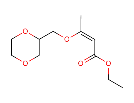 Molecular Structure of 99777-55-6 (ethyl 2-(1,4-dioxan-2-ylmethoxy)crotonate)