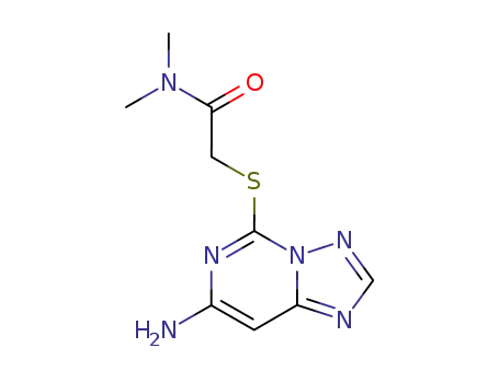 Molecular Structure of 143212-83-3 (Acetamide, 2-((7-amino(1,2,4)triazolo(1,5-c)pyrimidin-5-yl)thio)-N,N-d imethyl-)
