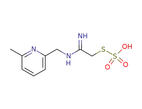 Molecular Structure of 13338-56-2 (S-[(2Z)-2-amino-2-{[(6-methylpyridin-2-yl)methyl]imino}ethyl] hydrogen sulfurothioate)