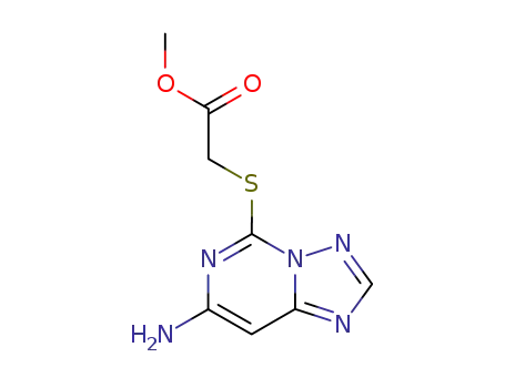 Molecular Structure of 143212-79-7 (methyl [(7-amino[1,2,4]triazolo[1,5-c]pyrimidin-5-yl)sulfanyl]acetate)