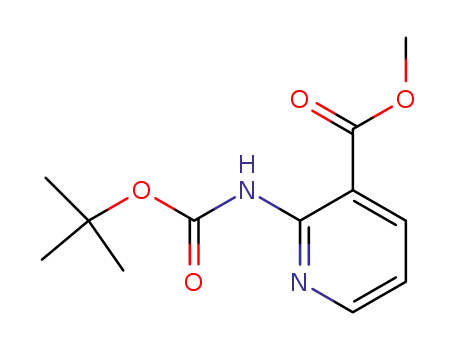 Molecular Structure of 873460-09-4 (2-tert-butoxycarbonylamino-nicotinic acid methyl ester)