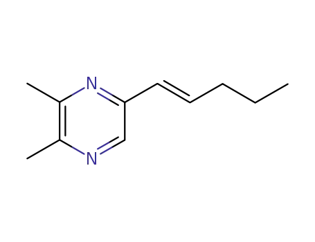 Molecular Structure of 143901-63-7 (Pyrazine, 2,3-dimethyl-5-(1-pentenyl)-, (E)- (9CI))