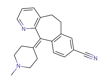 Molecular Structure of 143540-37-8 (11-(1-methylpiperidin-4-ylidene)-6,11-dihydro-5H-benzo[5,6]cyclohepta[1,2-b]pyridine-8-carbonitrile)