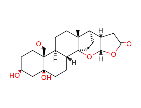 Molecular Structure of 143-58-8 (14,21-Epoxy-3β,5-dihydroxy-19-oxo-5β-cardanolide)