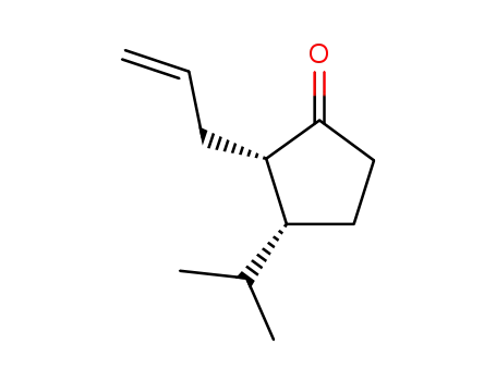 Molecular Structure of 144027-03-2 (Cyclopentanone, 3-(1-methylethyl)-2-(2-propenyl)-, trans- (9CI))