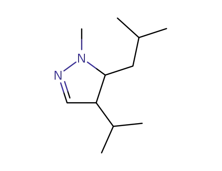 Molecular Structure of 14339-25-4 (1-methyl-5-(2-methylpropyl)-4-(propan-2-yl)-4,5-dihydro-1H-pyrazole)